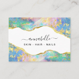 Carte De Visite *~* AP26 OPAL Rainbow QR Gold Parties scintillant