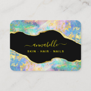 Carte De Visite *~* AP26 OPAL Rainbow QR Gold Parties scintillant 