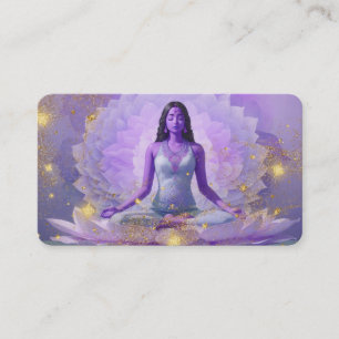 Carte De Visite *~* AP32 Lavande cosmique Lotus Femme QR Mandala