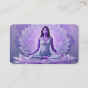 Carte De Visite *~* AP32 Lavande Lotus Yoga Femme QR Mandala