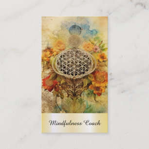 Carte De Visite *~* AP92 Yoga QR Gold Flower of Life Reiki Sacred