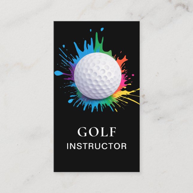 Carte De Visite *~*  AP94  QR Rainbow Splash Bold Golf Ball  (Devant)