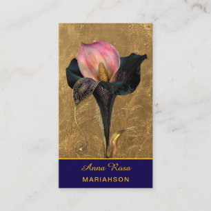 Carte De Visite *~* AP98 Élégante Fleur Or 20 Vintage QR