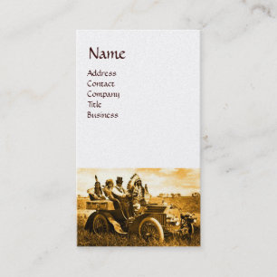 CARTE DE VISITE APACHES ET GERONIMO CONDUISANT UNE VOITURE À MOTEU