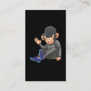 Carte De Visite Ape avec le singe Basket et Casquette de baseball