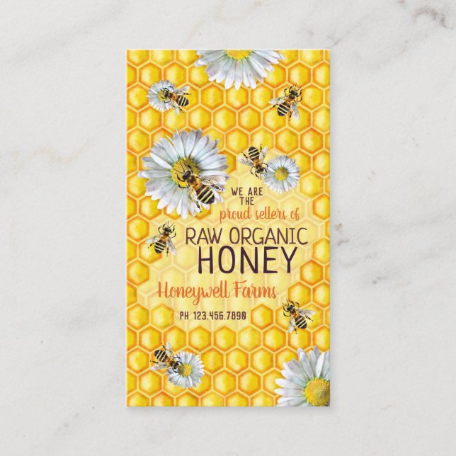 Carte De Visite Apiary Honeybees Apiary Vendeur d'abeilles Ferme d (Devant)