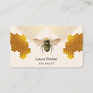 Carte De Visite Apiculteur de miel en nid d'abeille Apiculteur d'a