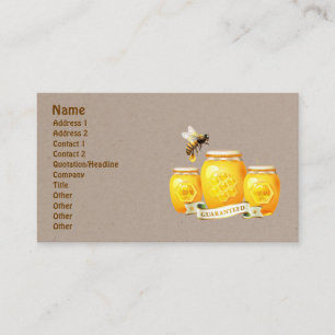 Carte De Visite Apiculteur Vendeur de miel d'abeille à miel
