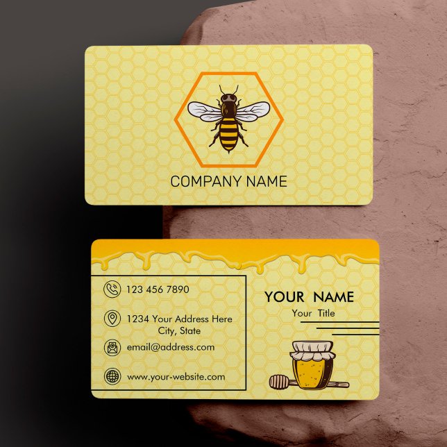 Carte De Visite Apiculture Apiariste Professionnel Logo Bu (Créateur téléchargé)