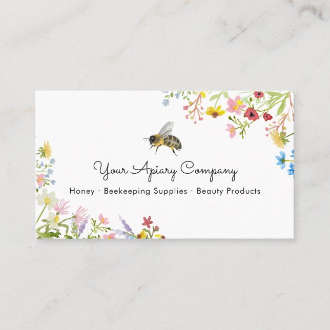 Carte De Visite Apière Fleur sauvage Abee aquarelle (Devant)