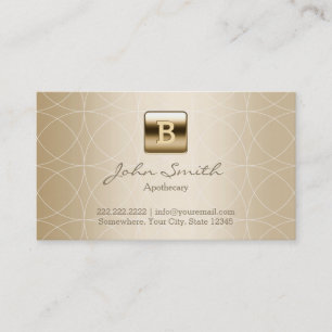 Carte De Visite Apothecaire Motif de Monogramme d'or