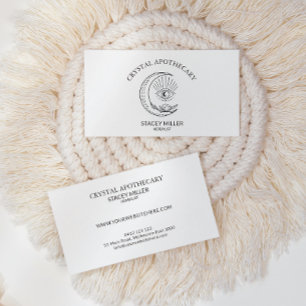 Carte De Visite Apothécaire simple noir et blanc du Nouvel Âge