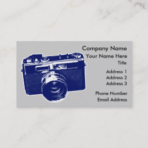 Carte De Visite Appareil-photo bleu d'art de bruit