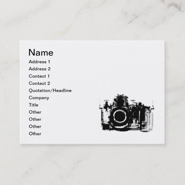 CARTE DE VISITE APPAREIL-PHOTO DE VISION DE RAYON X - NOIR ET (Devant)