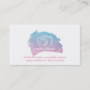 Carte De Visite Appareil photo Galaxy Aquarelle Photographe fémini