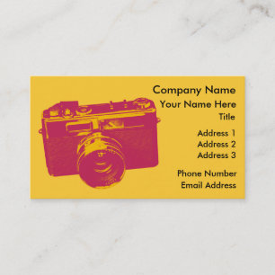 Carte De Visite Appareil-photo orange et rouge d'art de bruit