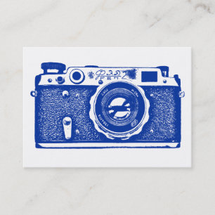 Carte De Visite Appareil-photo russe - bleu marine sur le blanc