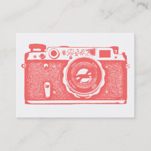 Carte De Visite Appareil-photo russe - rose tropical sur le blanc