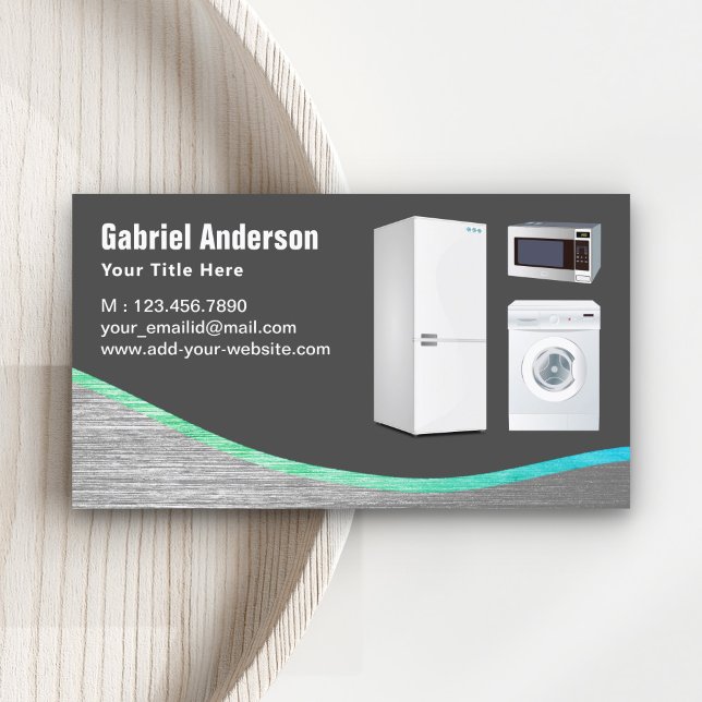 Carte De Visite Appareils électroménagers en acier gris foncé Répa (Créateur téléchargé)