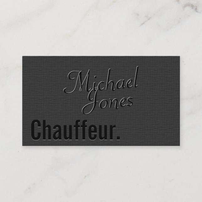 Carte De Visite Apparence bossée Chauffeur Business (Devant)