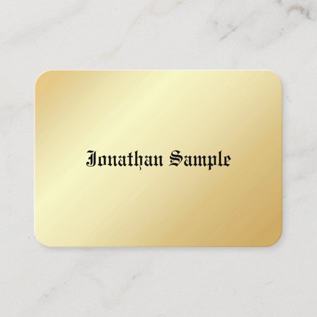 Carte De Visite Apparence d'or personnalisé Modèle Vieux texte gla (Devant)