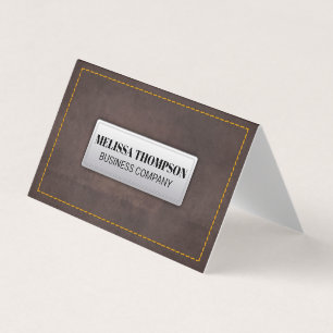 Carte De Visite Apparences jaunes   Texture en cuir Brown
