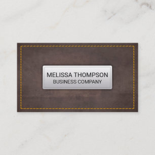 Carte De Visite Apparences jaunes   Texture en cuir Brown