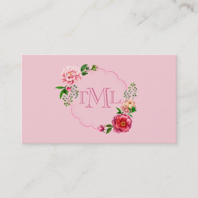Carte De Visite Appel Floral Chic Country Personnalisé/ (Devant)