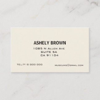 Carte de visite appelant minimaliste d'Ecru