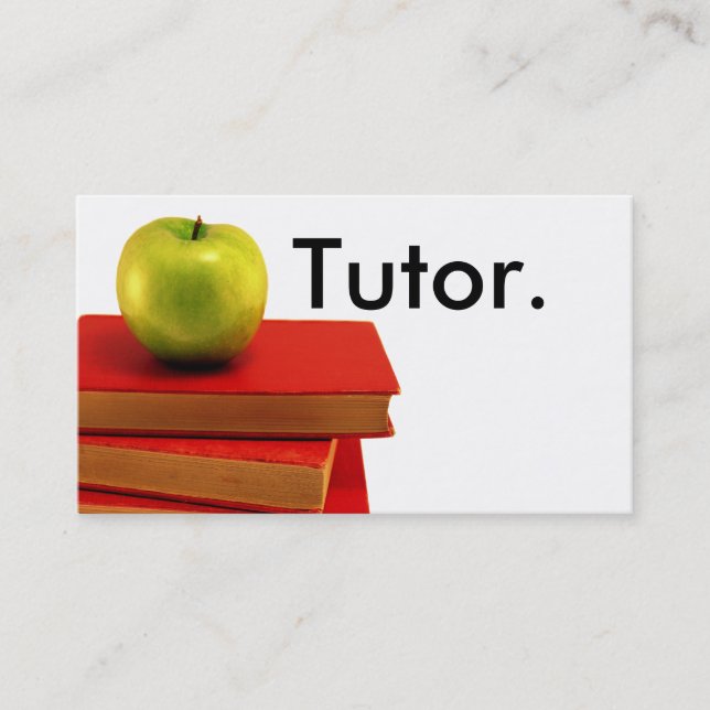 Carte De Visite Apple et tuteur verts de livres (Devant)