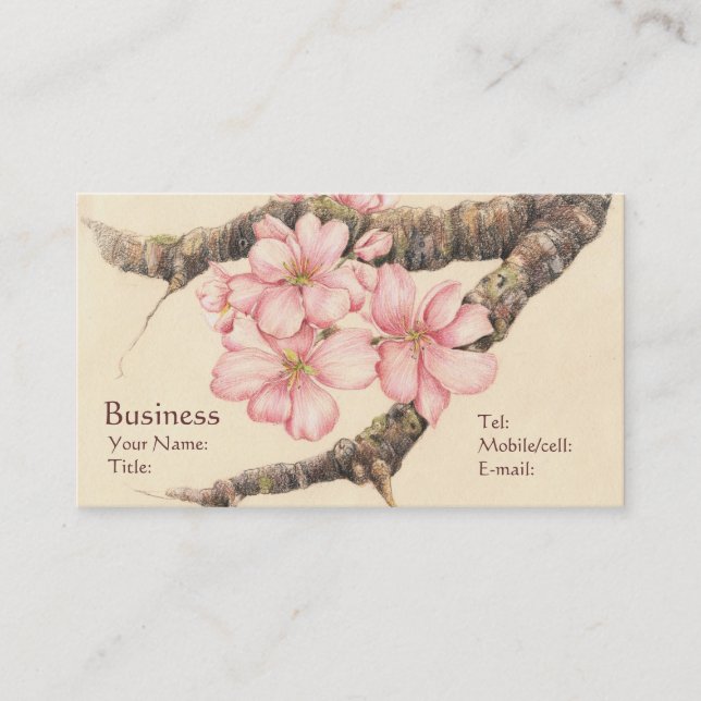 Carte De Visite Apple fleurissent branche (Devant)