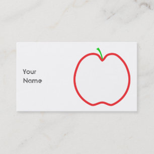 Carte De Visite Apple rouge décrivent. Centre blanc, tige verte