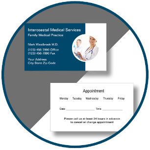 Carte De Visite Appointment Medical Family Practice