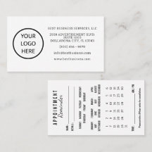 Appointment Reminder Calendar Business Card