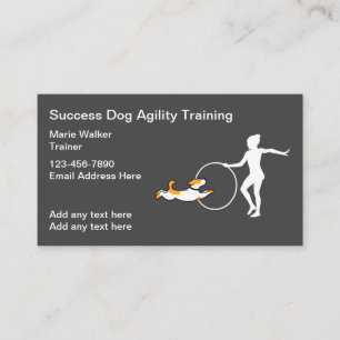 Carte De Visite Apprentissage de l'agilité de chien Canine