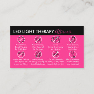 Carte De Visite Après-soin de thérapie par lumière LED rose néon
