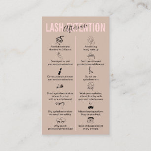 Carte De Visite Après-vente Brown Pink pour Extension de Cils