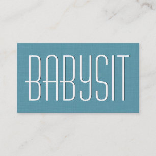 Carte De Visite Aqua BABYSITTER Style simple V383A