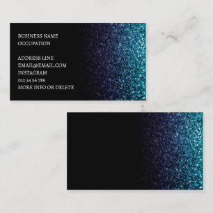 Carte De Visite Aqua bleu Ombre faux parties scintillant scintilla
