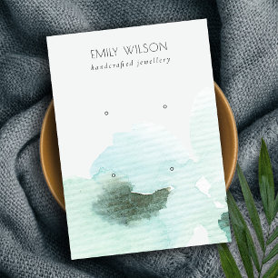 Carte De Visite Aqua Blue Floral Abstrait 2 Étui Écran d'oreille