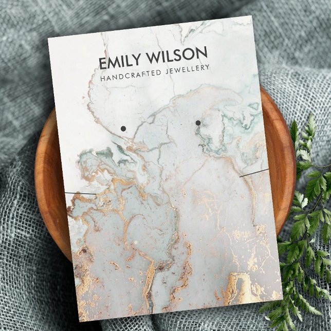 CARTE DE VISITE AQUA BLUE GOLD AGATE MARBRE NECKLACE STUD AFFICHAG (Créateur téléchargé)