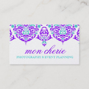 Carte De Visite Aqua de prune de damassé de 311 lundi Cherie