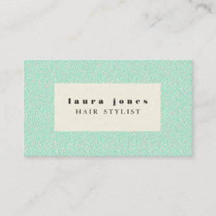 Carte De Visite Aqua Feuille Motif Modèle de la liste de cheveux