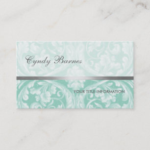Carte de visite Aqua Renaissance Damask