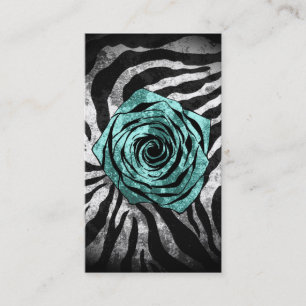 Carte De Visite Aqua sale de zèbre de Rose