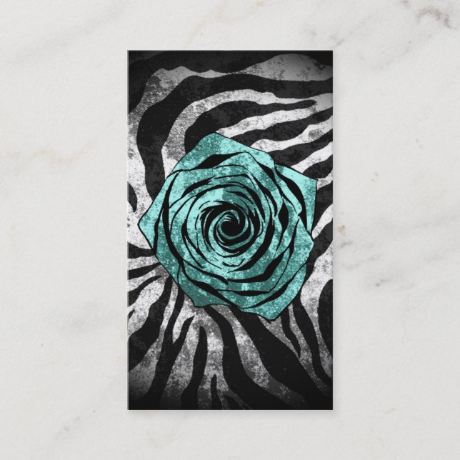 Carte De Visite Aqua sale de zèbre de Rose (Devant)