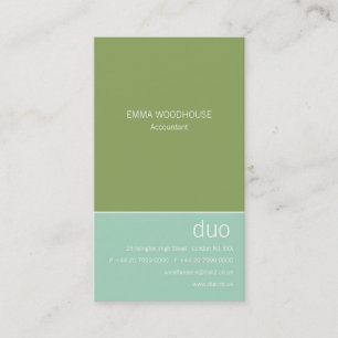Carte De Visite Aqua vertical et vert de duo