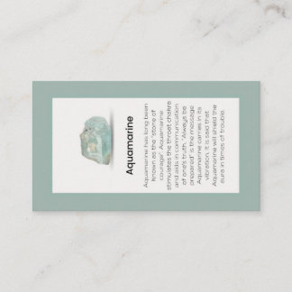 Carte De Visite Aquamarine Crystal Signification Bijoux Display