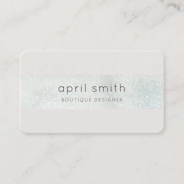 Carte De Visite Aquarelle Abstraite Aqua Silver Brush Stoke (Devant)