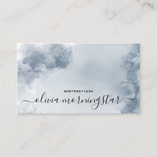 Carte De Visite Aquarelle Abstraite Bleu Tempétueux Poussiéreux 